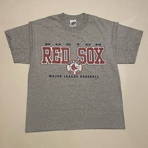 Vintage Heather Gray Short Sleeve Tee with Red Sox Graphic
